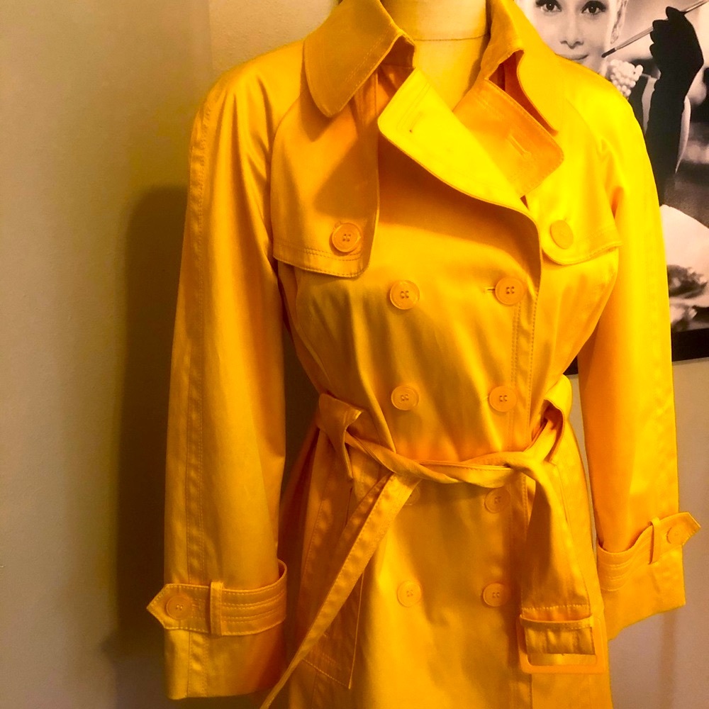 Yellow Jessica Simpson shiny  trench coat